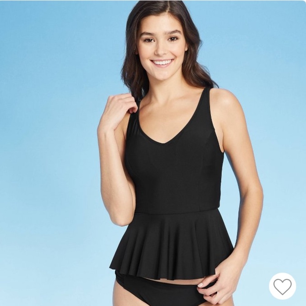 EUC Sea Angel Peplum Tankini Bathing Suit Top sz s